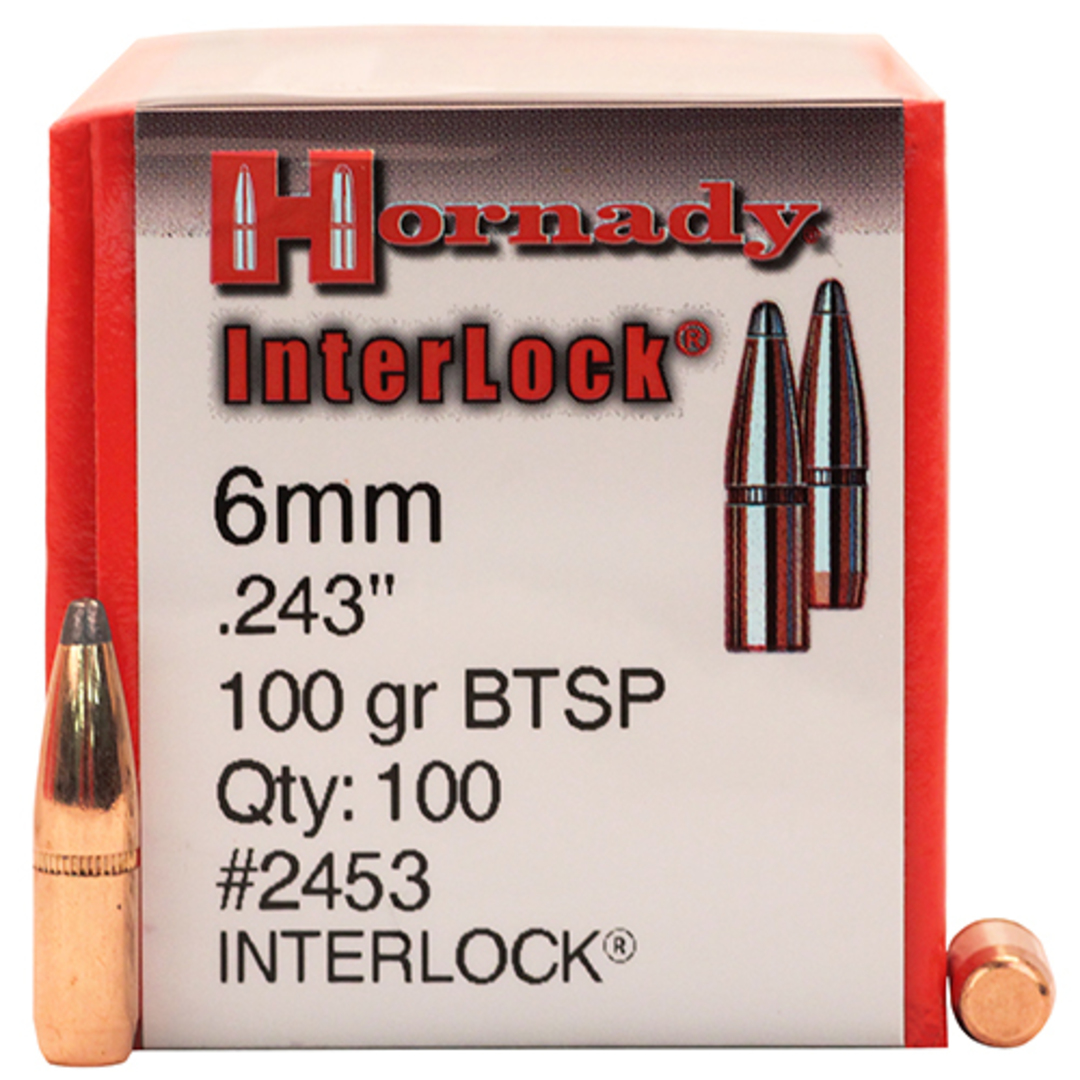 Hornady 6mm .243 100 gr InterLock® BTSP 2453 Box Of 100 image 0